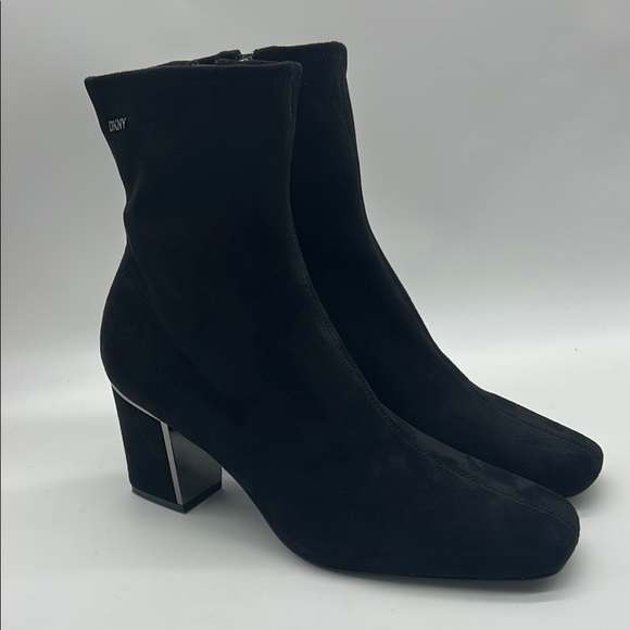 DKNY Cavale Square Toe Heeled Sock Boots Black Size 9 NWT - Picture 3 of 10
